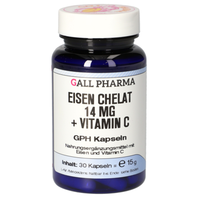 Eisen Chelat 14 mg + Vitamin C GPH Kapseln